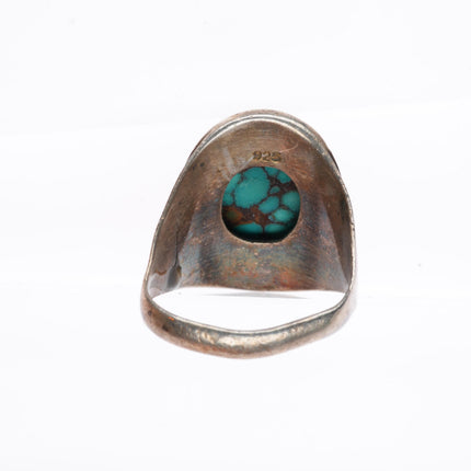 sz10 vintage high grade turquoise southwestern sterling silver ring