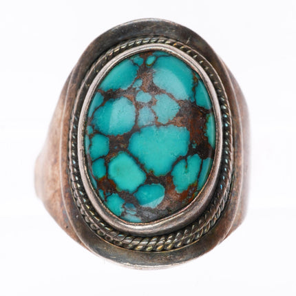 sz10 vintage high grade turquoise southwestern sterling silver ring