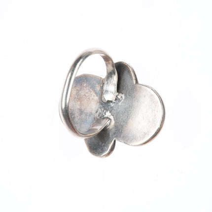 sz6.5 vintage Zuni sterling silver Cerrillos greasy green turquoise ring