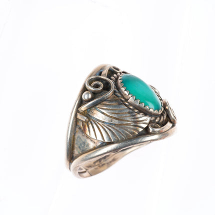 sz12.75 vintage Navajo sterling silver high grade turquoise ring