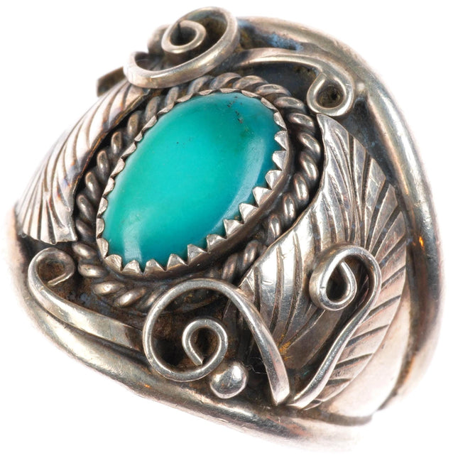 sz12.75 vintage Navajo sterling silver high grade turquoise ring