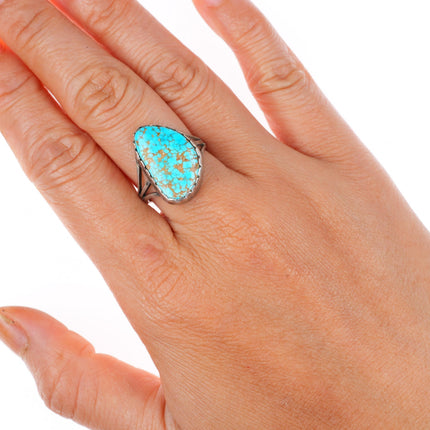 sz7.75 vintage #8 turquoise Navajo sterling silver ring