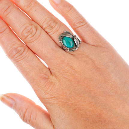 sz5.25 Les Baker shop Southwestern sterling silver high grade turquoise ring