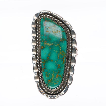 sz8 vintage Navajo high grade webbed Royston turquoise sterling silver ring