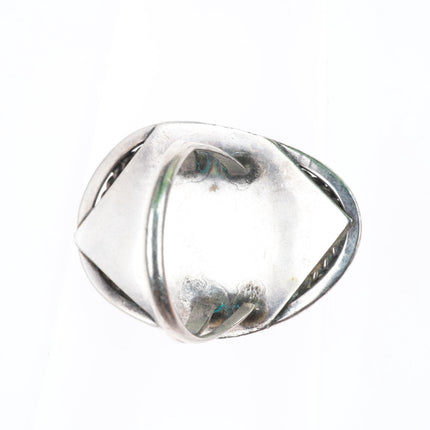 sz9.25 vintage Navajo sterling silver red webbed spiderweb turquoise ring