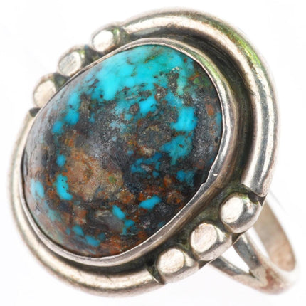 sz6.25 vintage Navajo sterling silver ring with nice turquoise