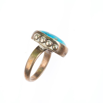 sz5.5 vintage Navajo sterling silver ring with turquoise