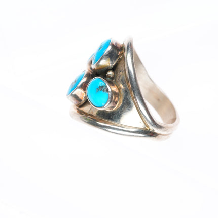 sz9 vintage Carol Felley southwestern sterling silver ring with turquoise