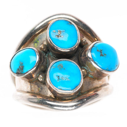 sz9 vintage Carol Felley southwestern sterling silver ring with turquoise