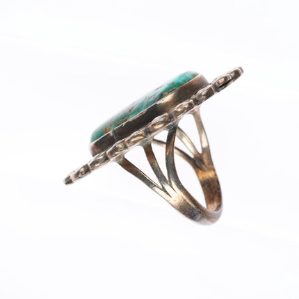 sz6.5 vintage Navajo sterling silver high grade Nevada turquoise ring