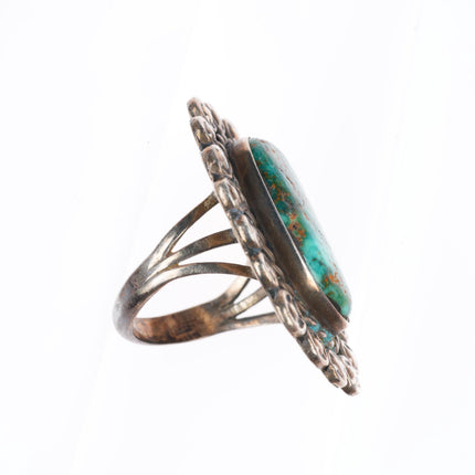 sz6.5 vintage Navajo sterling silver high grade Nevada turquoise ring