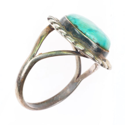 sz7.75 vintage Bird's Eye Kingman turquoise Navajo sterling silver ring