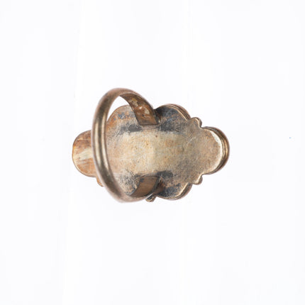sz5.5 vintage Zuni sterling silver snake eye turquoise ring