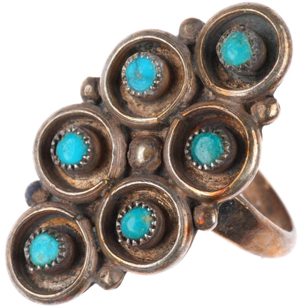 sz5.5 vintage Zuni sterling silver snake eye turquoise ring