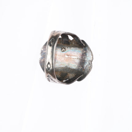 sz8 vintage Navajo Fred Harvey style sterling silver ring with nice turquoise