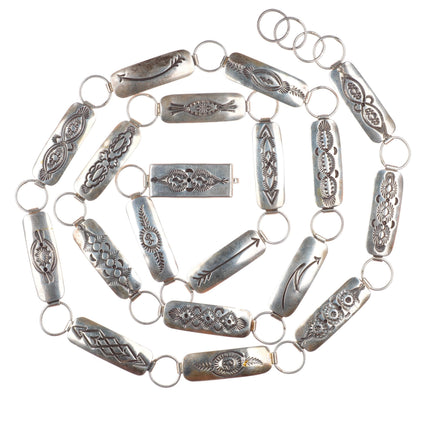 43.5" Larry Sandoval Navajo sterling silver rectangle link concho belt