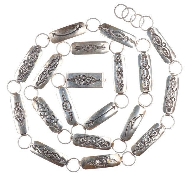 43.5" Larry Sandoval Navajo sterling silver rectangle link concho belt