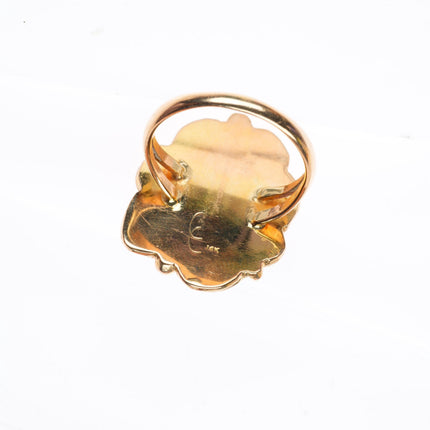 sz7.25 vintage 14k yellow gold high grade spiderweb turquoise Navajo ring