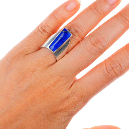 sz7 Sam Lovato Santo Domingo sterling silver lapis lazuli modernist ring