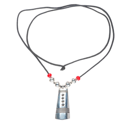Cippy Crazy Horse Cochiti pueblo sterling silver beaded pendant necklace