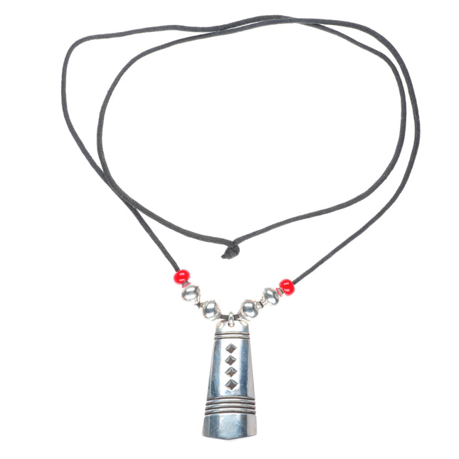 Cippy Crazy Horse Cochiti pueblo sterling silver beaded pendant necklace