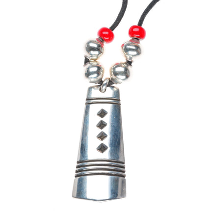 Cippy Crazy Horse Cochiti pueblo sterling silver beaded pendant necklace