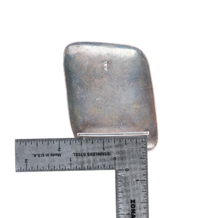1.5" retro sterling silver boulder opal brutalist style artisan belt buckle
