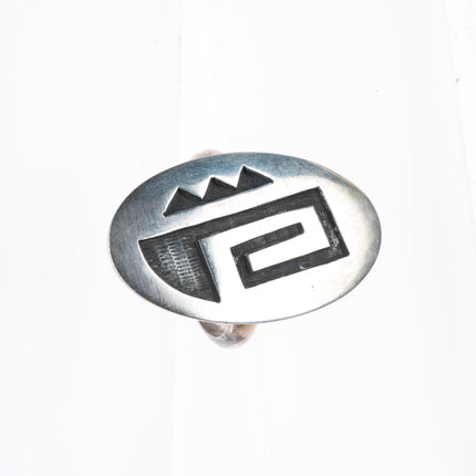 sz7 vintage Hopi Silvercrafts Guild Overlay ring sterling silver