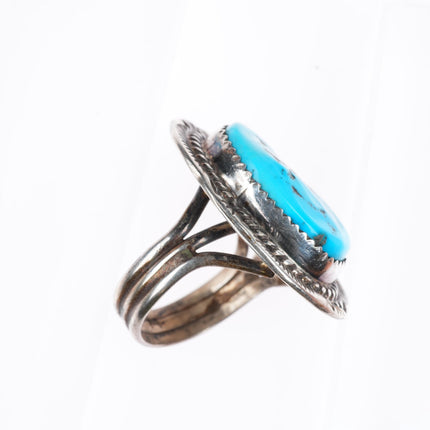 sz8 M vintage Navajo Kingman Turquoise sterling silver size 8 ring