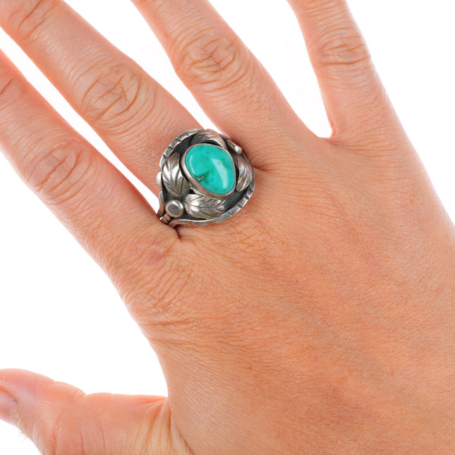 sz11.5 vintage Navajo sterling silver ring with Royston turquoise