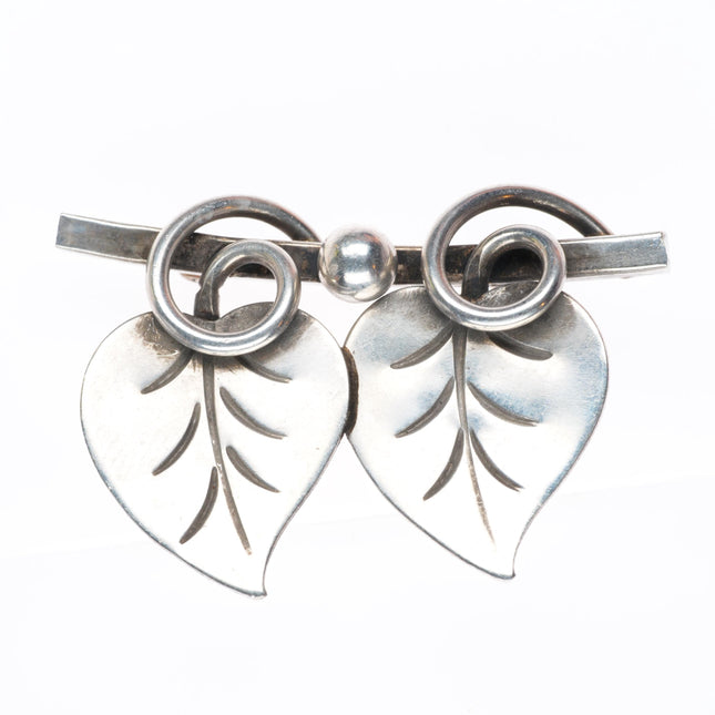 Alphonse La Paglia - Georg Jensen sterling silver art deco leaf pin/brooch 109