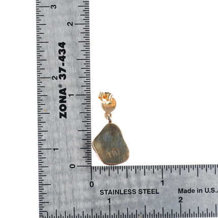 Eugene Belone Navajo 14k yellow gold earrings with nice turquoise