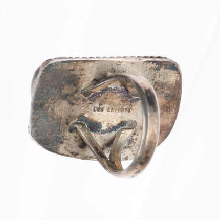 sz10 Big Des Enfants southwestern sterling silver turquoise ring