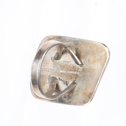 sz9.5 Des Enfants southwestern sterling silver turquoise/Dinosaur Bone ring