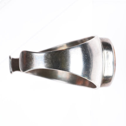 6.5" Ayre New Mexico Southwestern modernist sterling silver agate cuff bracelet