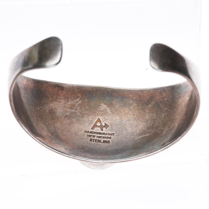 6.5" Ayre New Mexico Southwestern modernist sterling silver agate cuff bracelet
