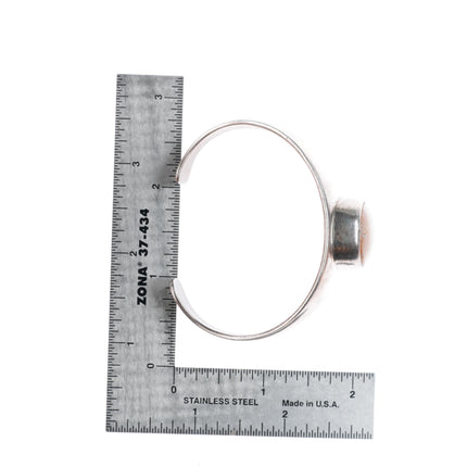 6.5" Ayre New Mexico Southwestern modernist sterling silver agate cuff bracelet