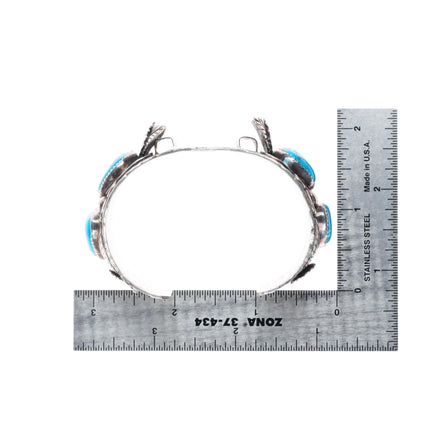 6.5" vintage Navajo sterling silver turquoise watch cuff bracelet