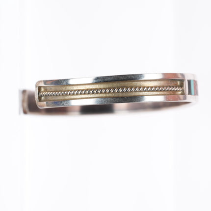 6.4" Charlene Dishta Zuni sterling silver inlay sterling silver cuff bracelet