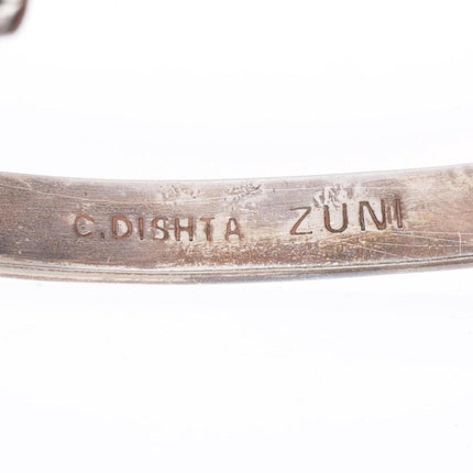 6.4" Charlene Dishta Zuni sterling silver inlay sterling silver cuff bracelet