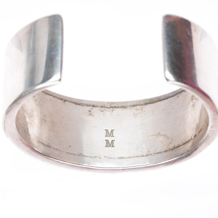 6.5" Mary Morgan Navajo sterling silver coral and lapis inlay cuff bracelet