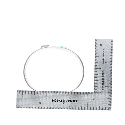 6.6" 1950's Douglas Holmes Hopi overlay turquoise sterling silver cuff bracelet