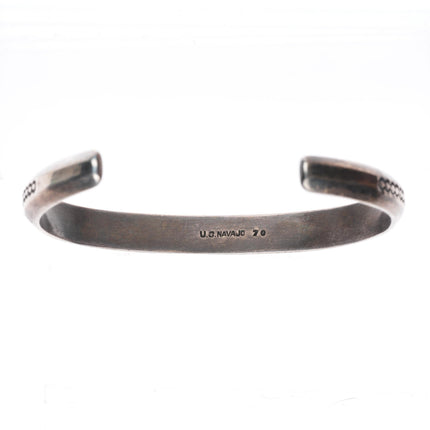 6.5" U.S. Navajo 70 c1940 deep stamped historic sterling silver cuff bracelet