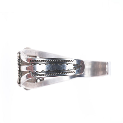 6.9" c1930-40's Navajo vintage sterling silver cuff bracelet with turquoise