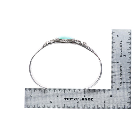 6.9" c1930-40's Navajo vintage sterling silver cuff bracelet with turquoise