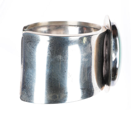 6.4" Large Andy Marion Navajo sterling silver malachite modernist cuff bracelet