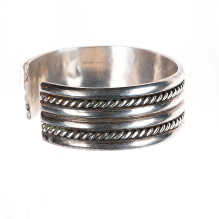 6.4" Vintage TRC Santo Domingo Pueblo sterling silver Kewa cuff bracelet