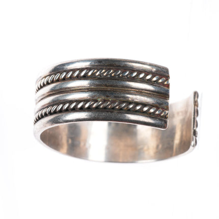 6.4" Vintage TRC Santo Domingo Pueblo sterling silver Kewa cuff bracelet