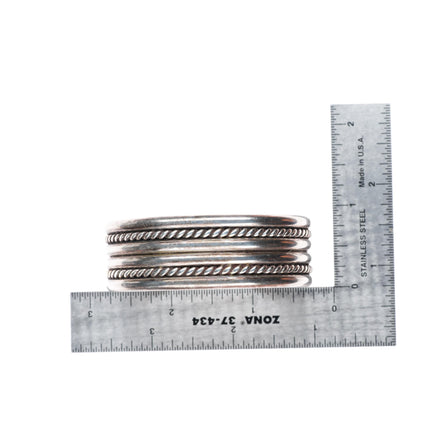 6.4" Vintage TRC Santo Domingo Pueblo sterling silver Kewa cuff bracelet