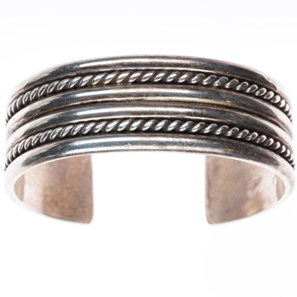 6.4" Vintage TRC Santo Domingo Pueblo sterling silver Kewa cuff bracelet